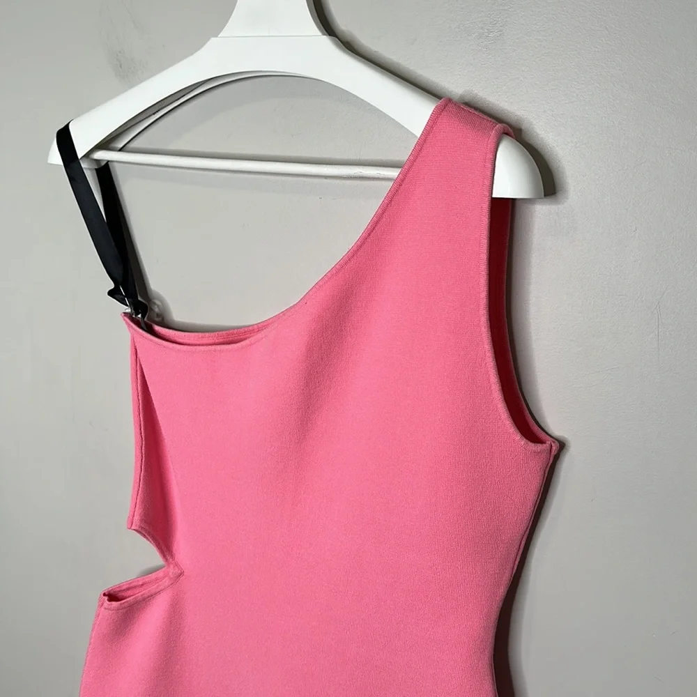 Ever New Everly One Shoulder Cut Out Midi Dress, Barbie - Picture 12 of 14